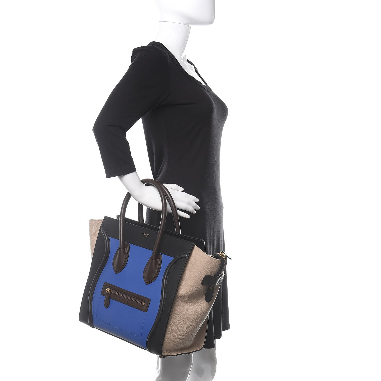 Elephant Calfskin Mini Tri-Color Luggage Indigo