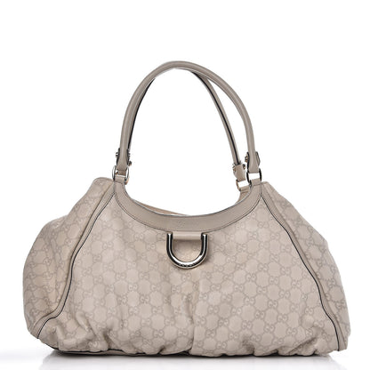 Gucci Guccissima Large D Gold Ring Shoulder Bag Off White 1 of 7