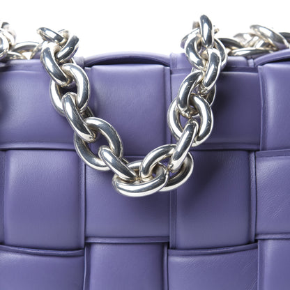 Bottega Veneta Lambskin Maxi Intreccio Padded Chain Cassette Crossbody Bag Lavender 9 of 9
