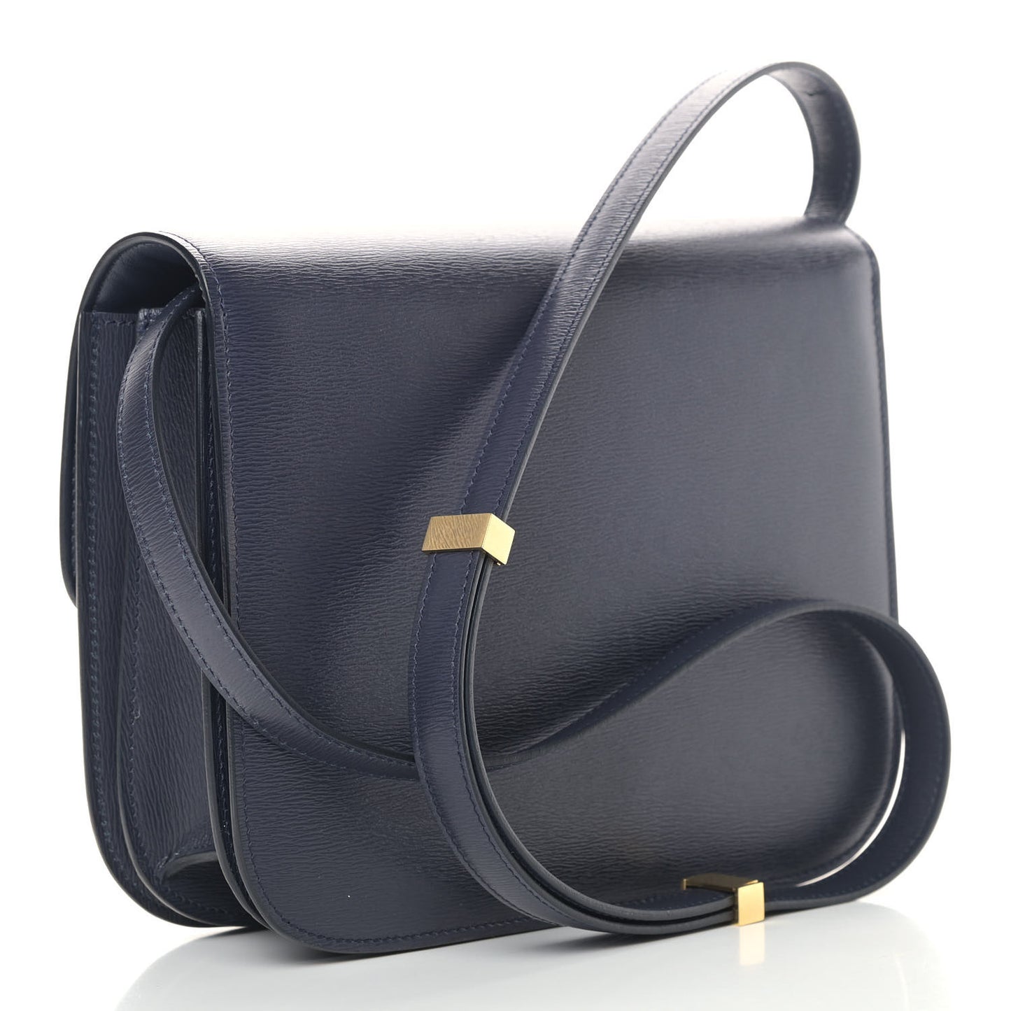 Liege Calfskin Medium Classic Box Flap Bag Dark Blue