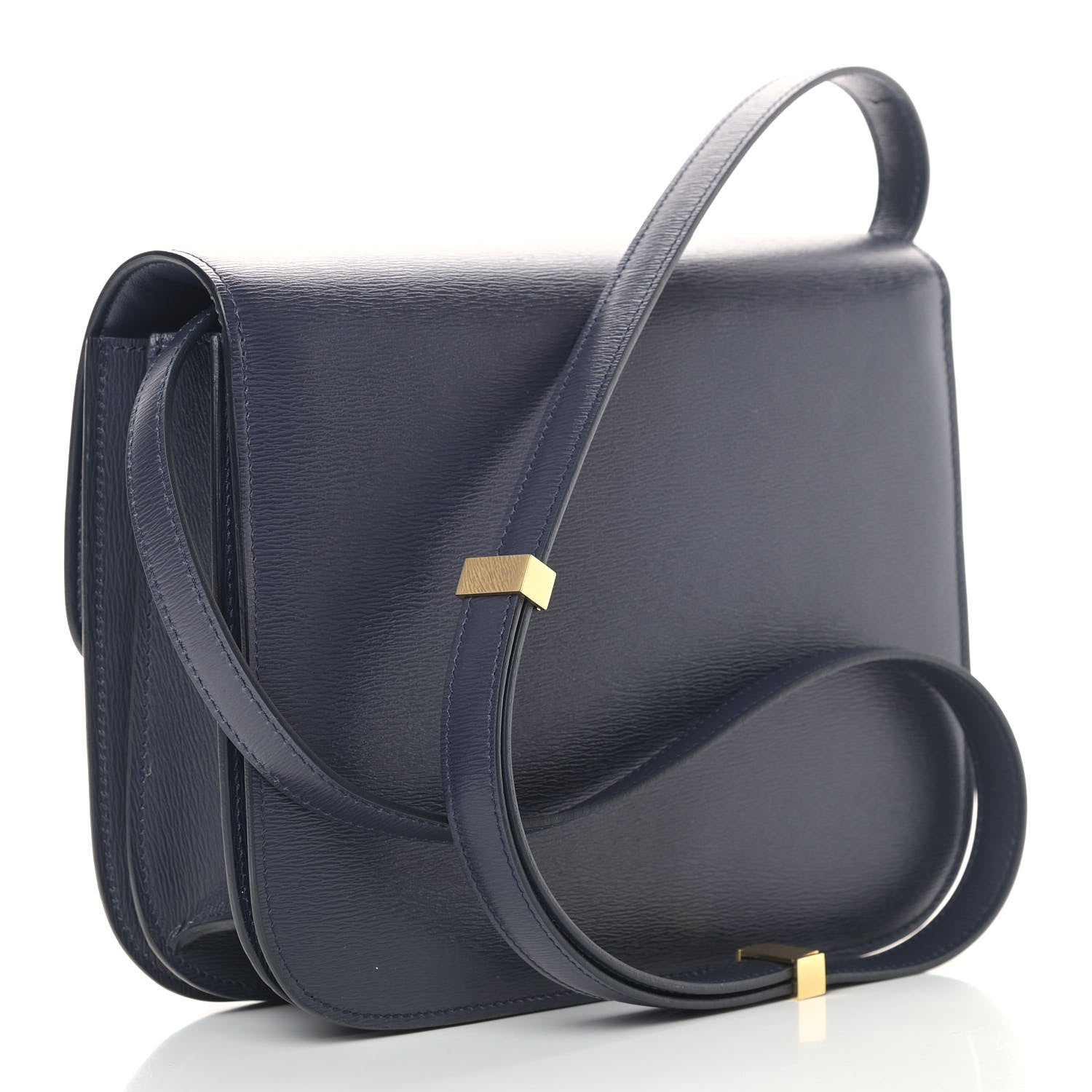 Celine Liege Calfskin Medium Classic Box Flap Bag Dark Blue 3 of 9