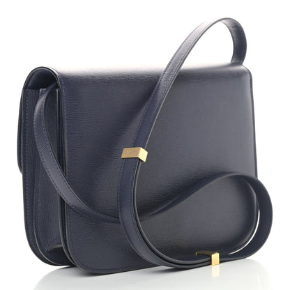 Celine Liege Calfskin Medium Classic Box Flap Bag Dark Blue 3 of 9