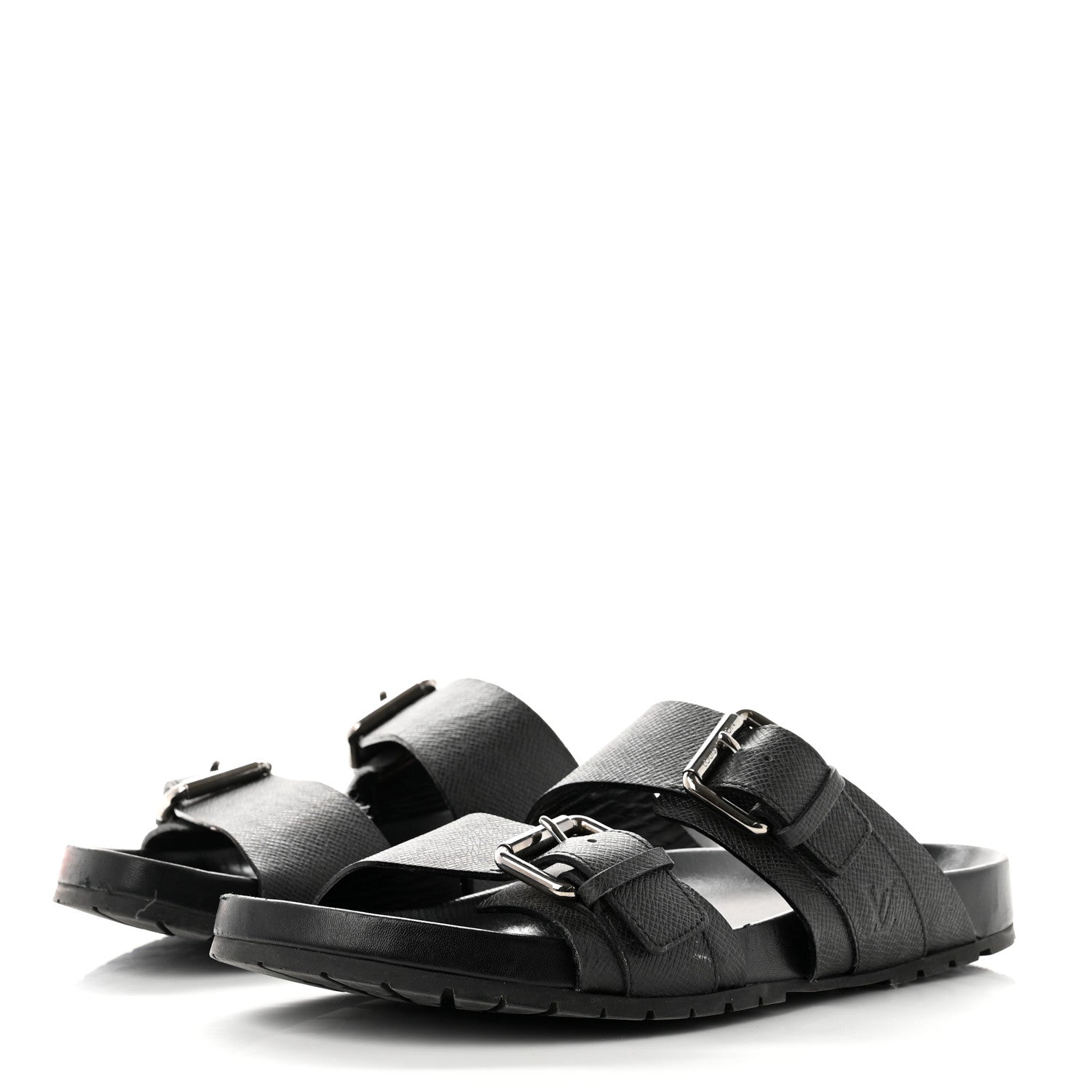 Louis Vuitton Taiga Monogram Men Eastside Mule Sandals 7 Black 3 of 9
