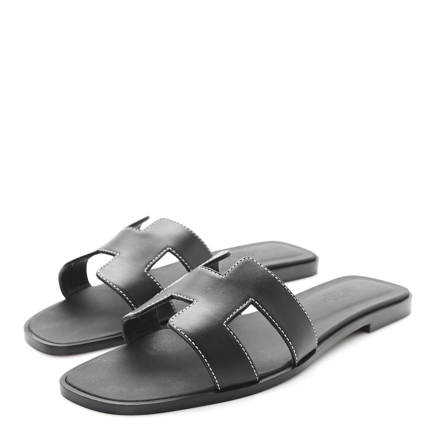 Box Calfskin Oran Sandals 37.5 Black