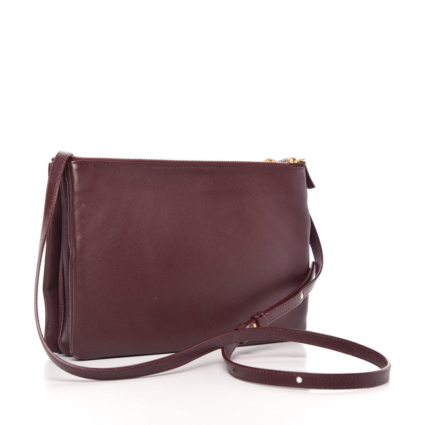 Lambskin Large Trio Crossbody Bag Burgundy