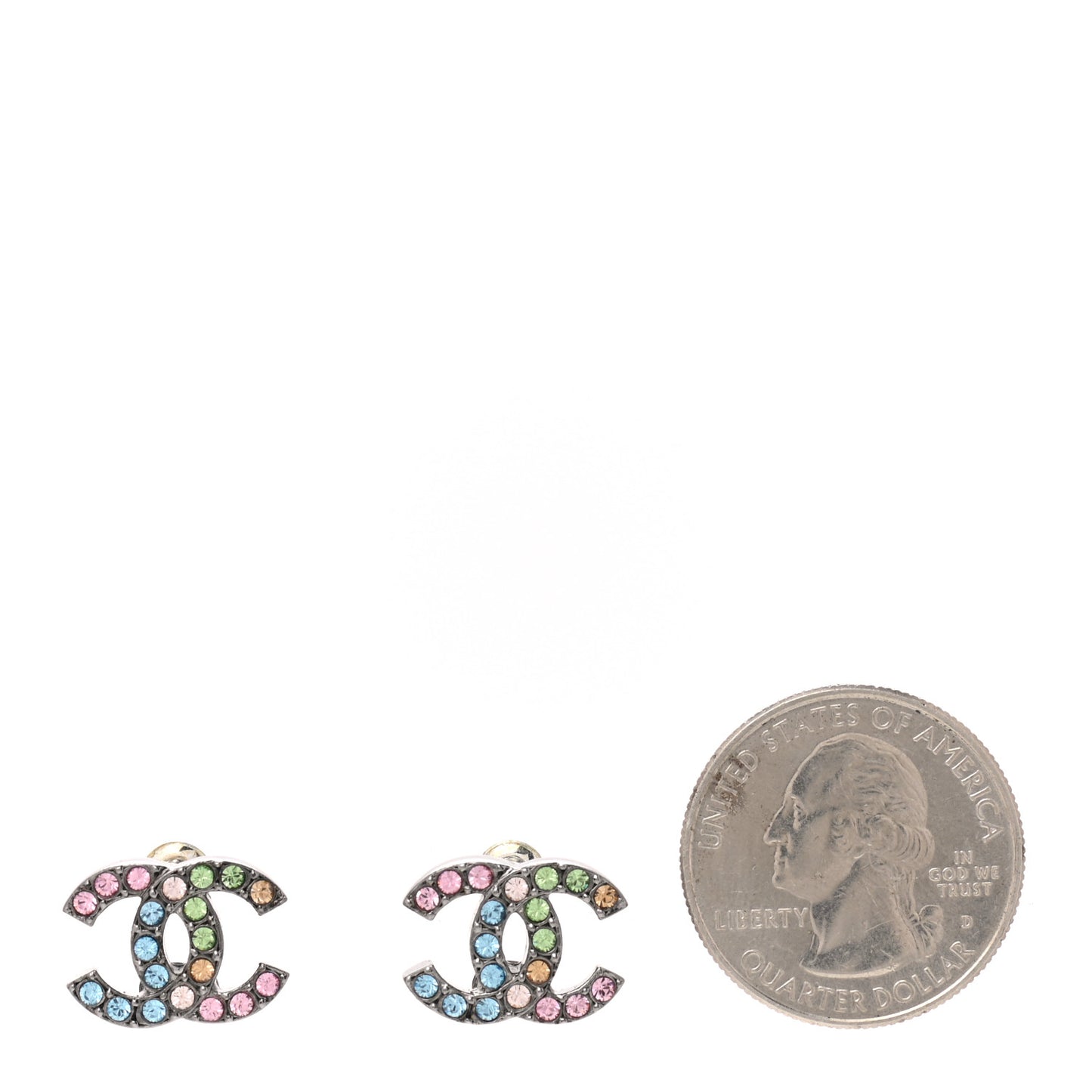 Ruthenium Crystal CC Earrings Multicolor