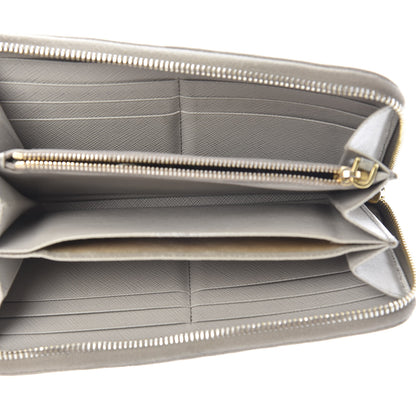 Prada Saffiano Metal Zip Around Wallet Argilla 5 of 20