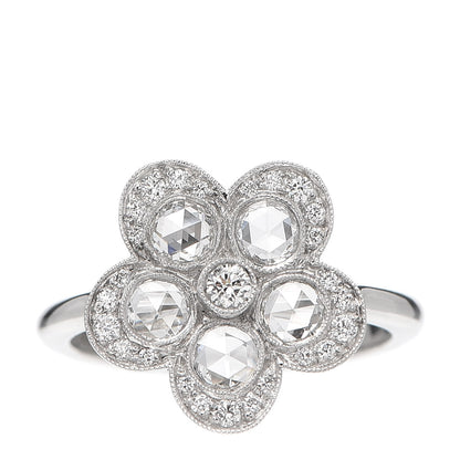 Tiffany Platinum Diamond Enchant Flower Ring 47 4 1 of 5