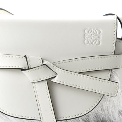 Loewe Calfskin Mini Fringe Gate Crossbody Bag White 10 of 10