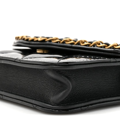Chanel Patent Quilted Chain Around Heart Mini Chain Flap Black 9 of 10