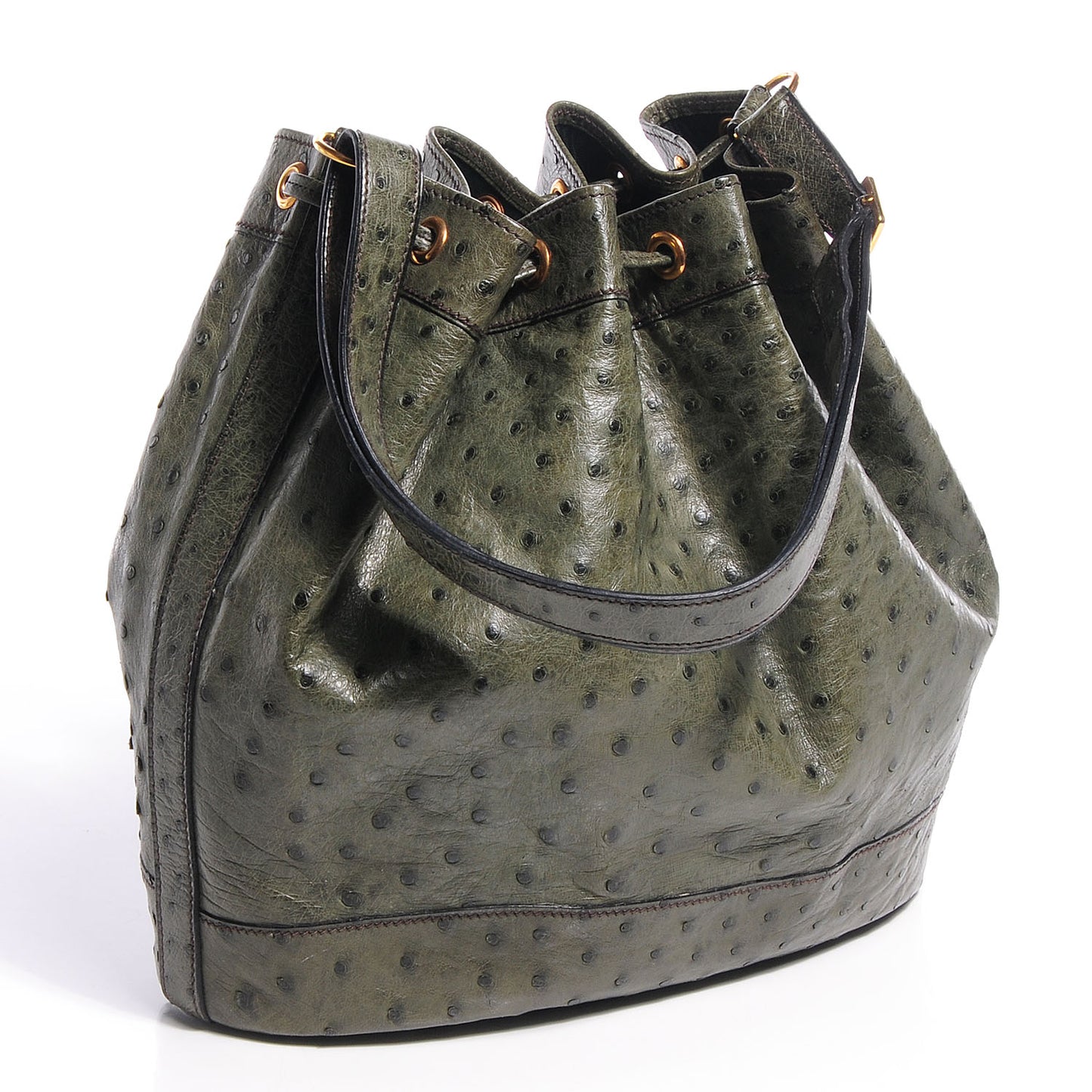 Ostrich Market Drawstring Bag 25 Vert Olive
