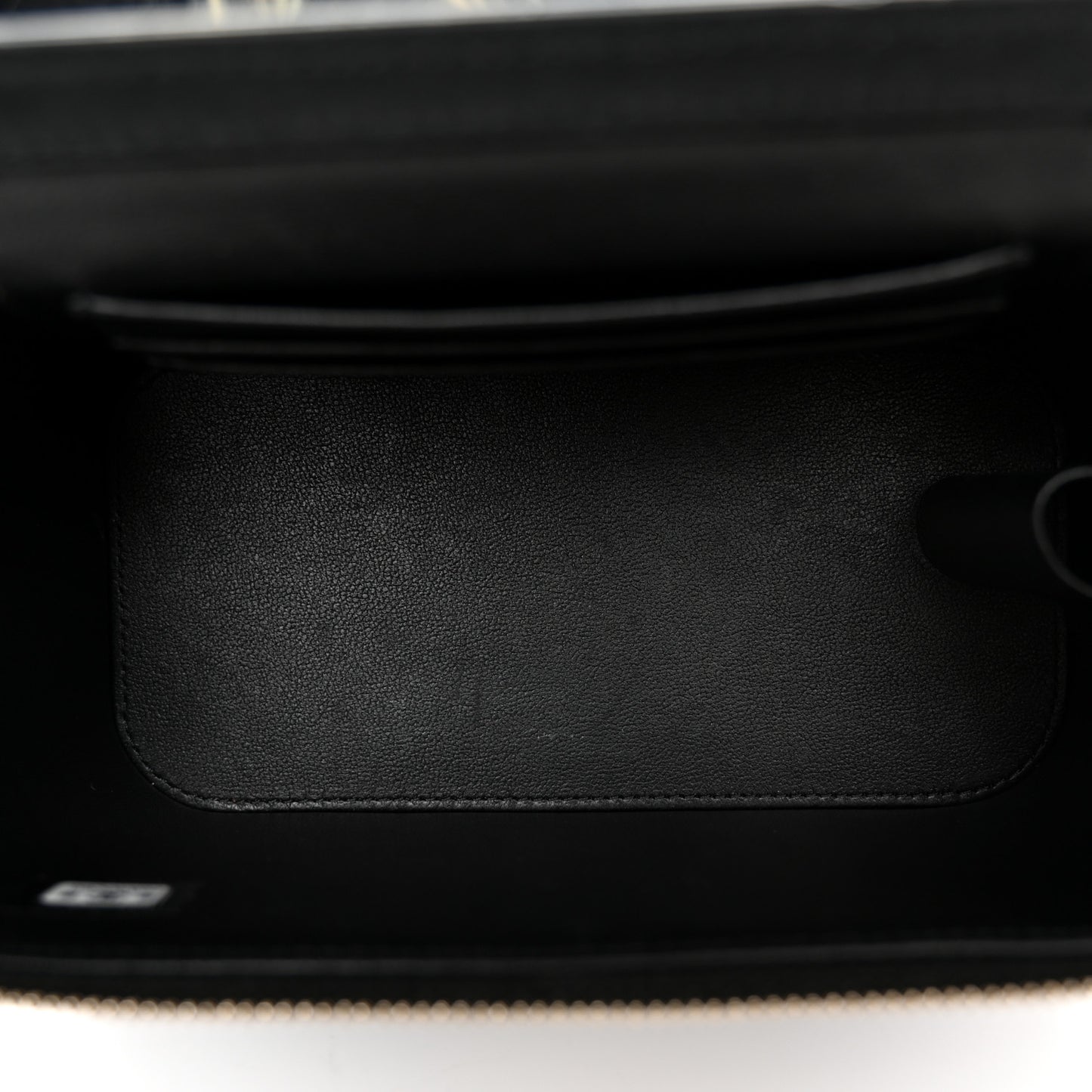 Lambskin Quilted Small Pillow Crush Vanity Case With Chain Black