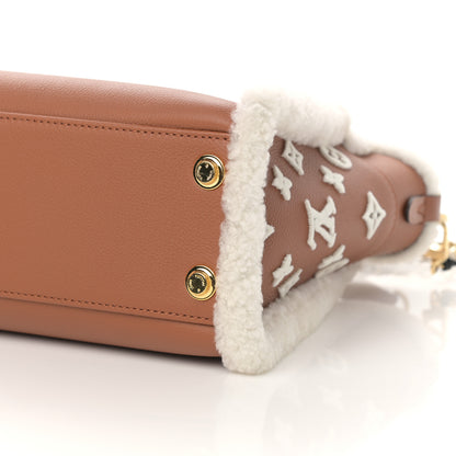Louis Vuitton Grained Calfskin Shearling On My Side PM Caramel 9 of 10