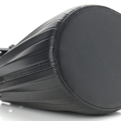 Mansur Gavriel Vegetable Tanned Calfskin Pleated Mini Bucket Bag Black Flamma 9 of 10