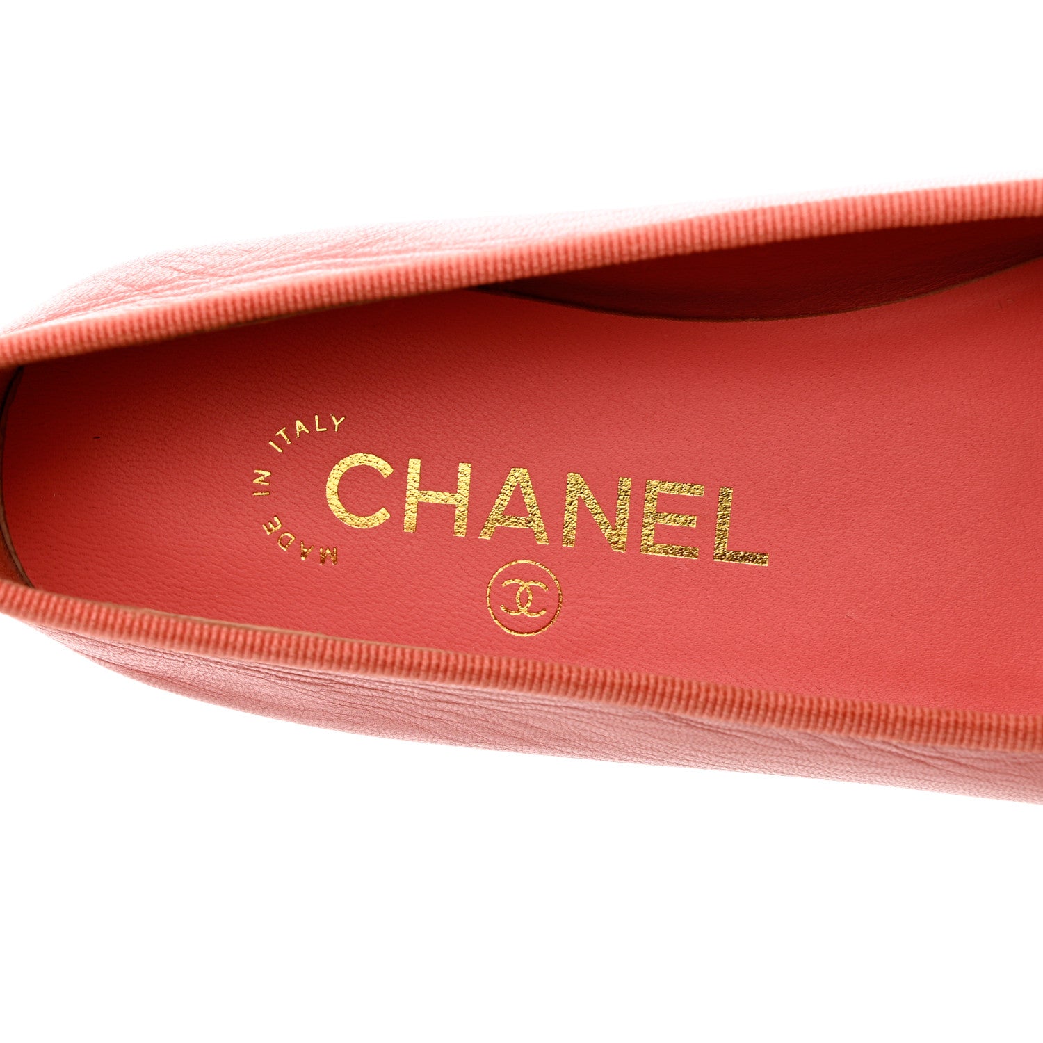 Chanel Goatskin Cap Toe CC Ballerina Flats 37 Pink 7 of 11