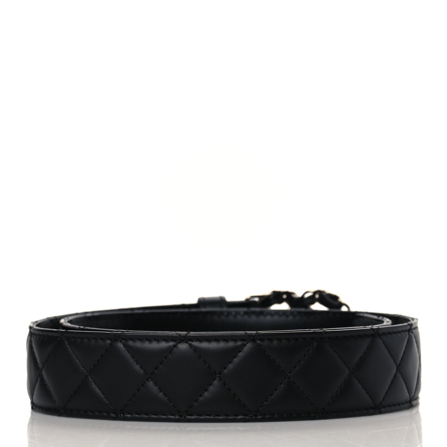 Lambskin Quilted CC Chain Belt 75 30 Black