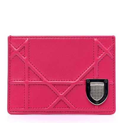 Christian Dior Calfskin Cannage Diorama Card Holder Fuchsia 1 of 5