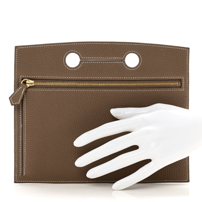 Hermes Togo Backpocket Pouch 25 Etoupe 2 of 8