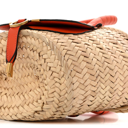 Chloe Raffia Small Grain Calfskin Medium Marcie Basket Orange 10 of 13