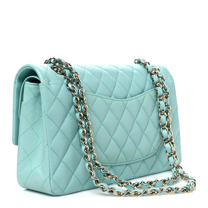 Chanel Caviar Quilted Medium Double Flap Light Blue 3 of 10
