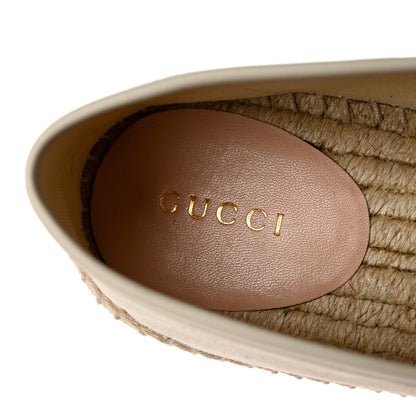 Gucci Canvas Logo Espadrilles 38.5 Greggio White 7 of 9