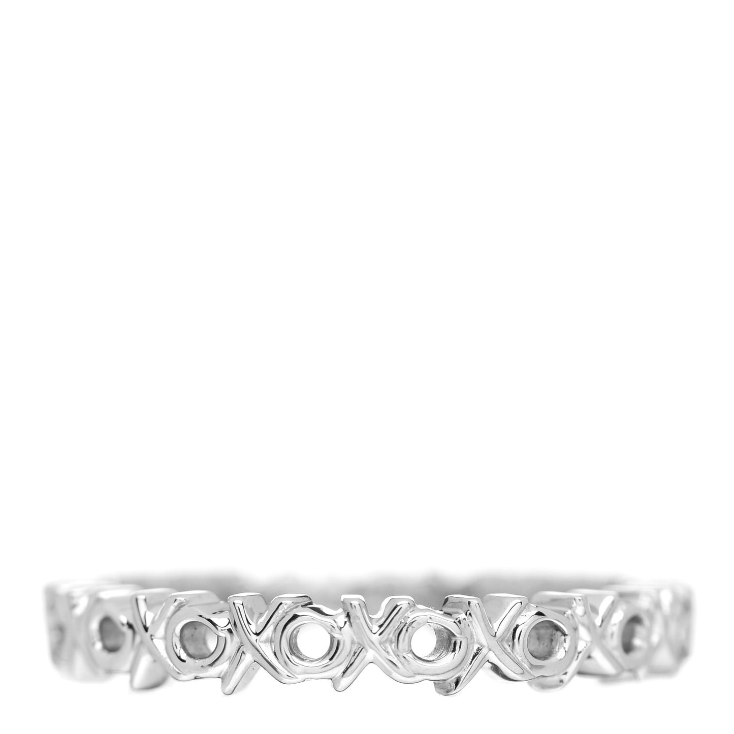 18K White Gold Diamond Paloma Picasso Graffiti Narrow Love and Kisses Ring 56 7.5