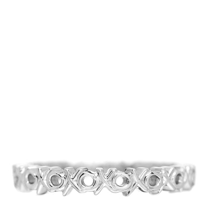 Tiffany 18K White Gold Diamond Paloma Picasso Graffiti Narrow Love and Kisses Ring 56 7.5 3 of 4