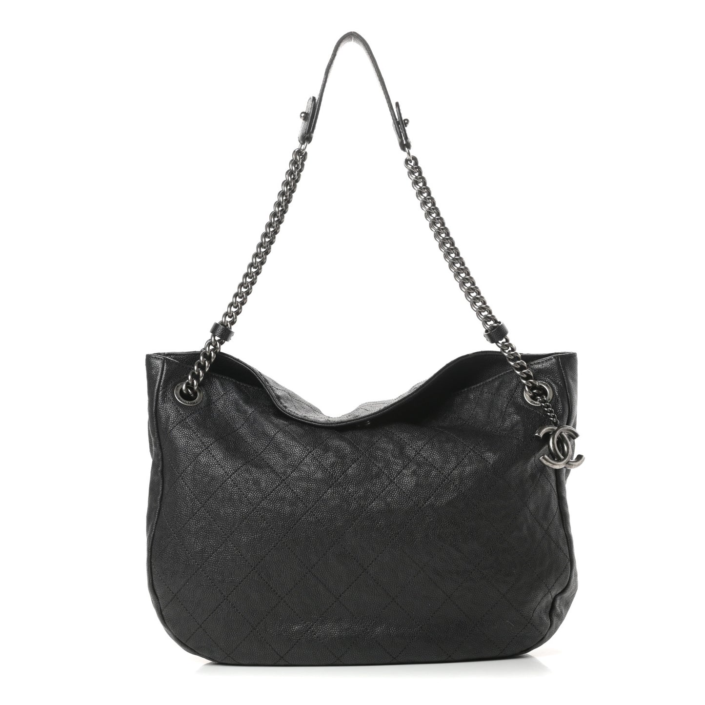 Caviar Quilted Simply CC Hobo Black