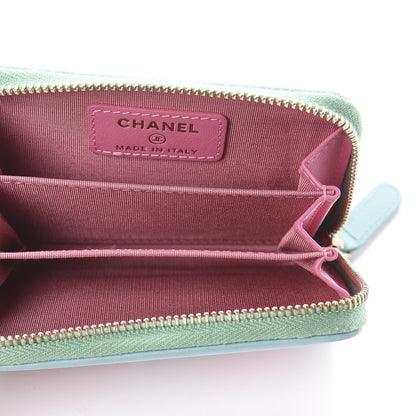 Chanel Caviar Quilted Filigree Coin Purse Pink Green Blue 4 of 6