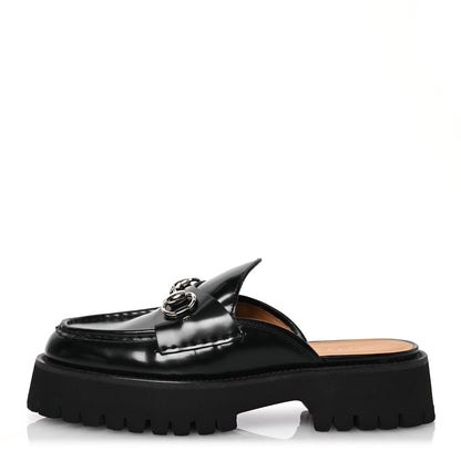 Gucci Cordovan Lux Womens Sylke Horsebit Platform Mules 37 Black 1 of 15