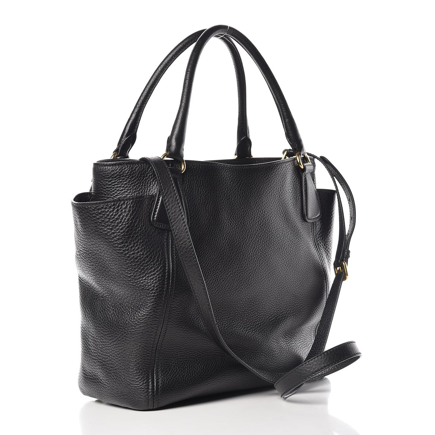 Vitello Daino Shoulder Bag Black