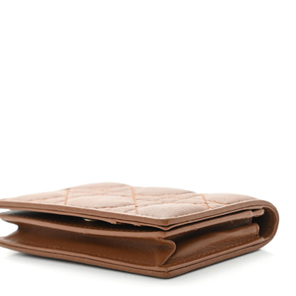Christian Dior Calfskin Cannage Small Lady Dior Flap Card Holder Golden Saddle 9 of 9