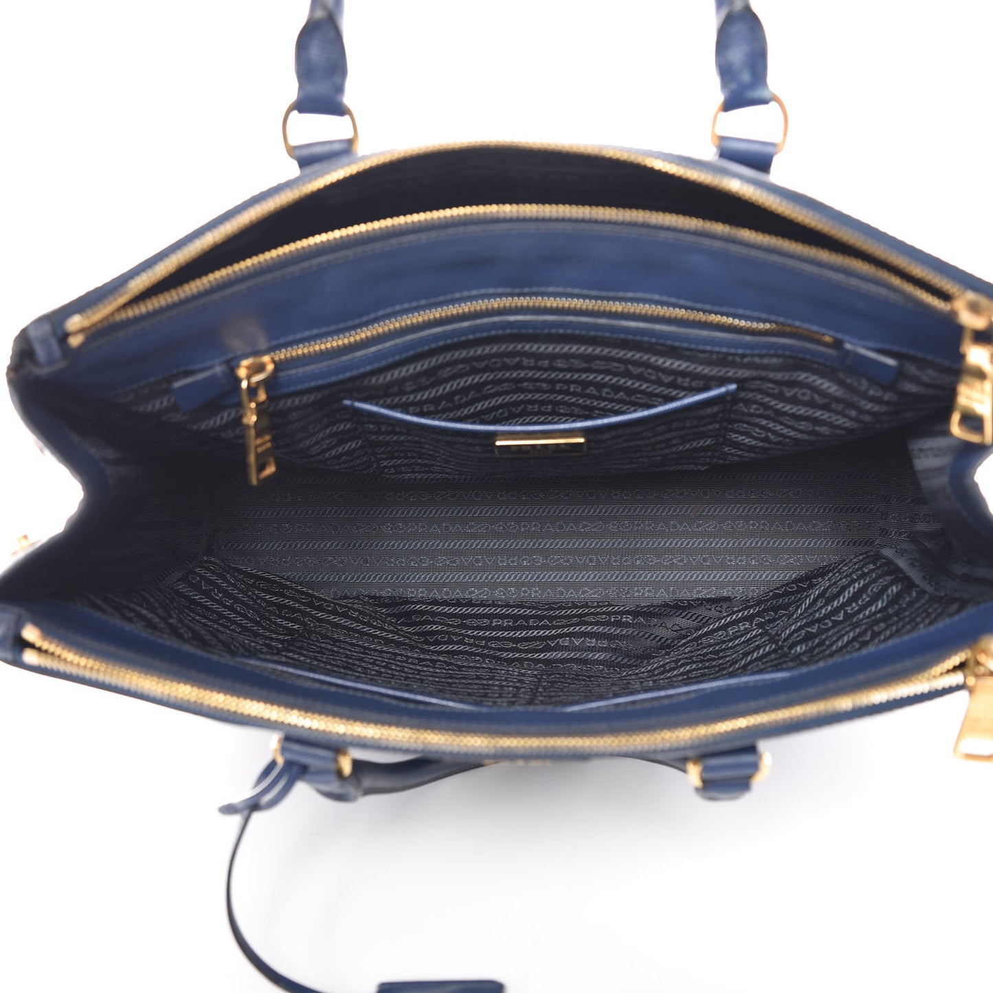 Saffiano Medium Galleria Double Zip Tote Bluette