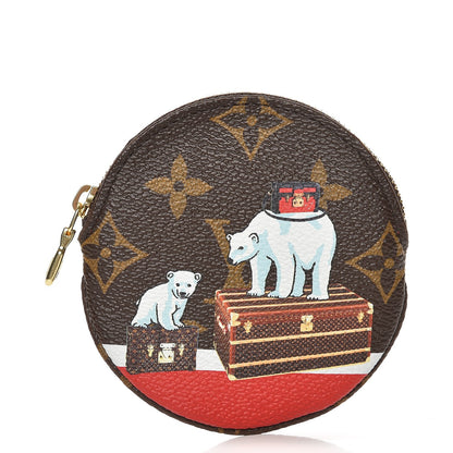 Louis Vuitton Monogram 2017 Christmas Animation Round Coin Purse 1 of 6
