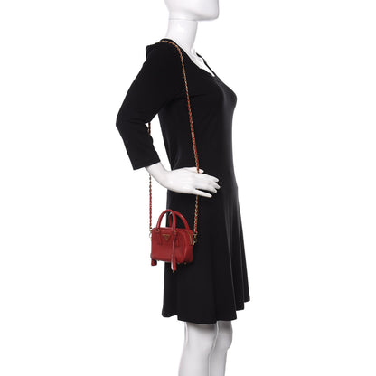Prada Saffiano Lux Mini Top Handle Crossbody Bag Fuoco 2 of 14
