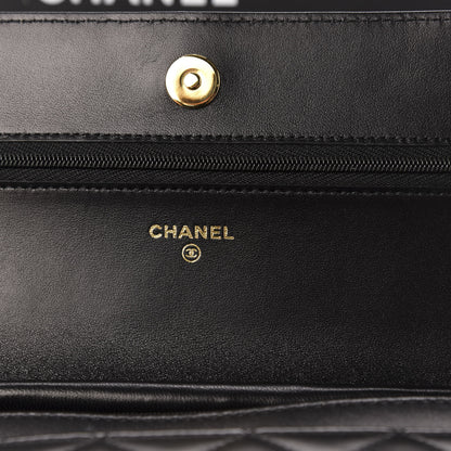 Chanel Lambskin Quilted Wallet On Chain WOC Black 6 of 12