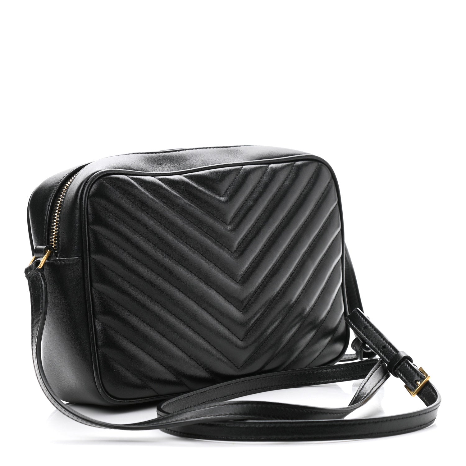 Saint Laurent Calfskin Matelasse Monogram Lou Camera Bag Black 3 of 10