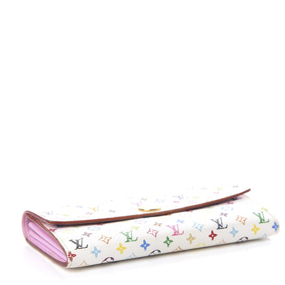 Louis Vuitton Monogram Multicolor Sarah Wallet White Litchi 3 of 13