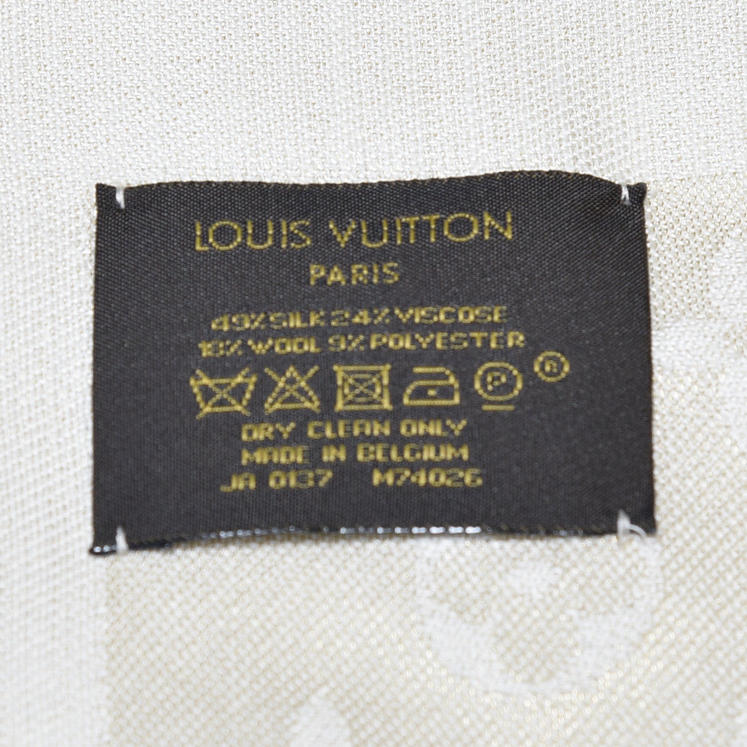 Louis Vuitton Silk Lurex Wool Monogram Shine Shawl Charcoal Greige 5 of 5