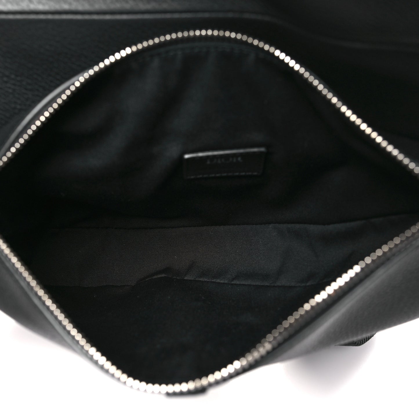 Grained Calfskin Mens Saddle Bag Black