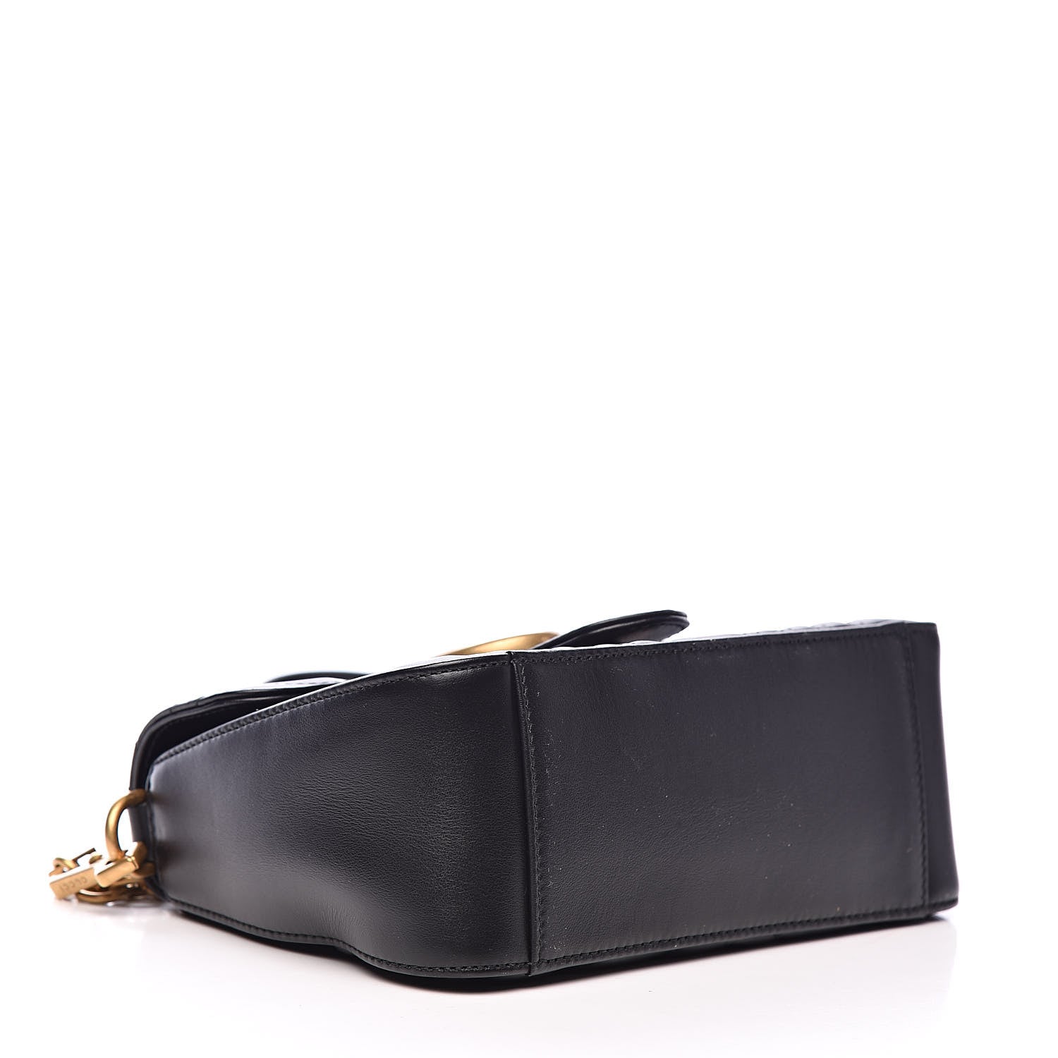 Gucci Calfskin Matelasse Mini GG Marmont Top Handle Shoulder Bag Black 4 of 10