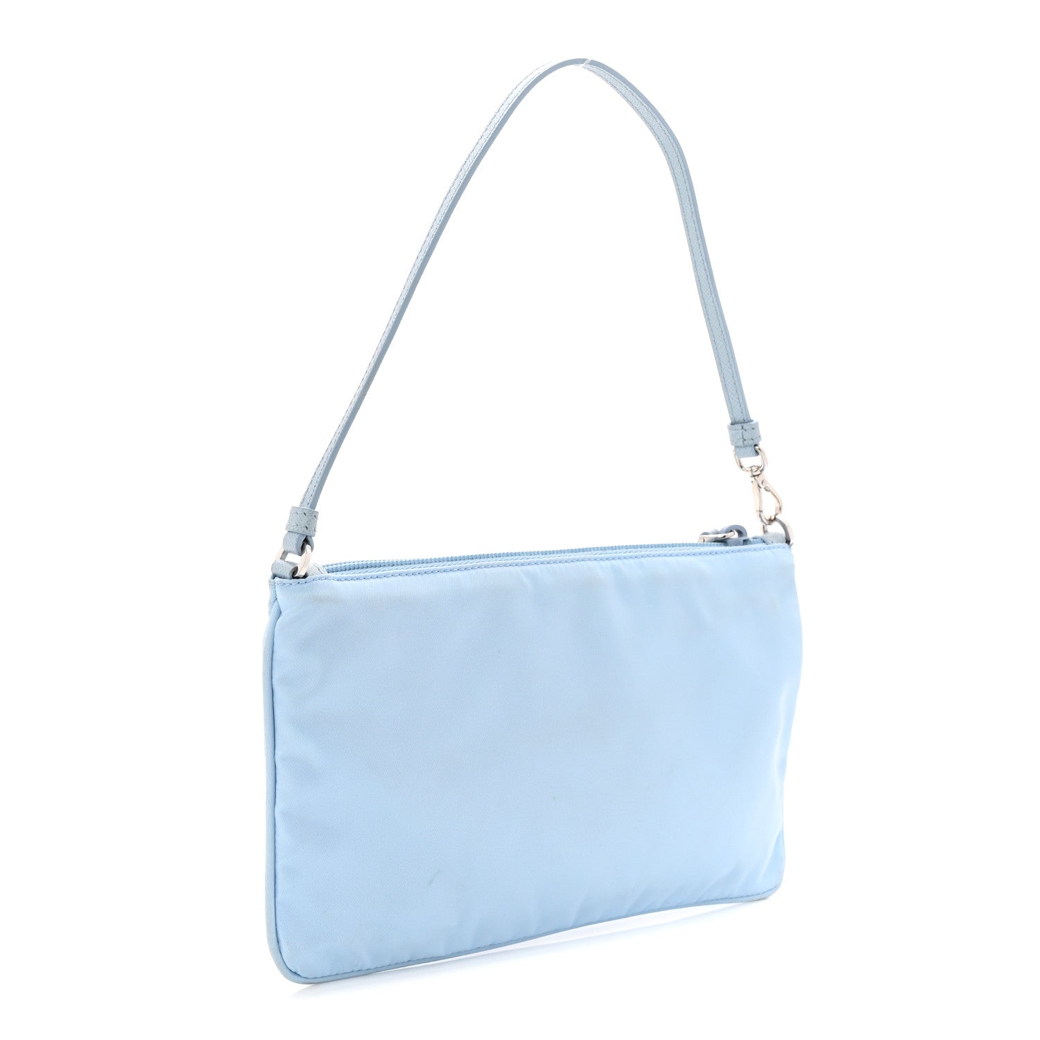 Prada Re-Nylon Vela Saffiano Mini Pochette Bag Celeste 2 of 9