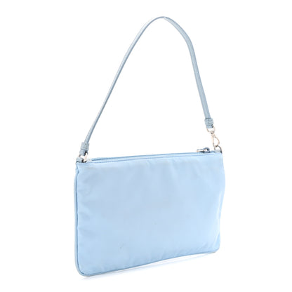 Prada Re-Nylon Vela Saffiano Mini Pochette Bag Celeste 2 of 9