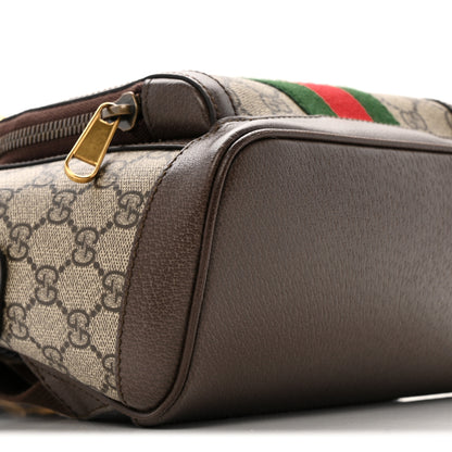 Gucci GG Supreme Monogram Calfskin Web Small Ophidia Day BackpacK Beige Ebony New Acero 9 of 12