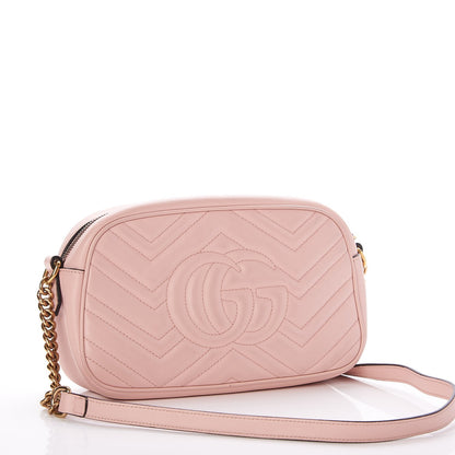 Gucci Calfskin Matelasse Small GG Marmont Chain Shoulder Bag Perfect Pink 3 of 8