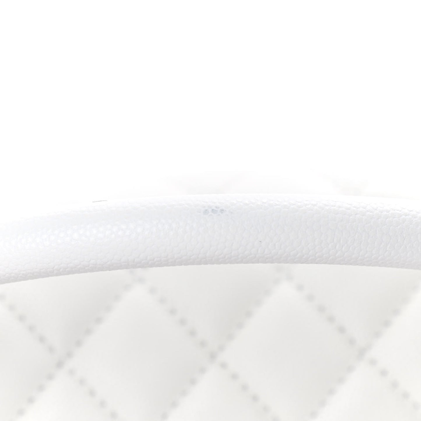 Caviar Quilted Small Coco Handle Flap White