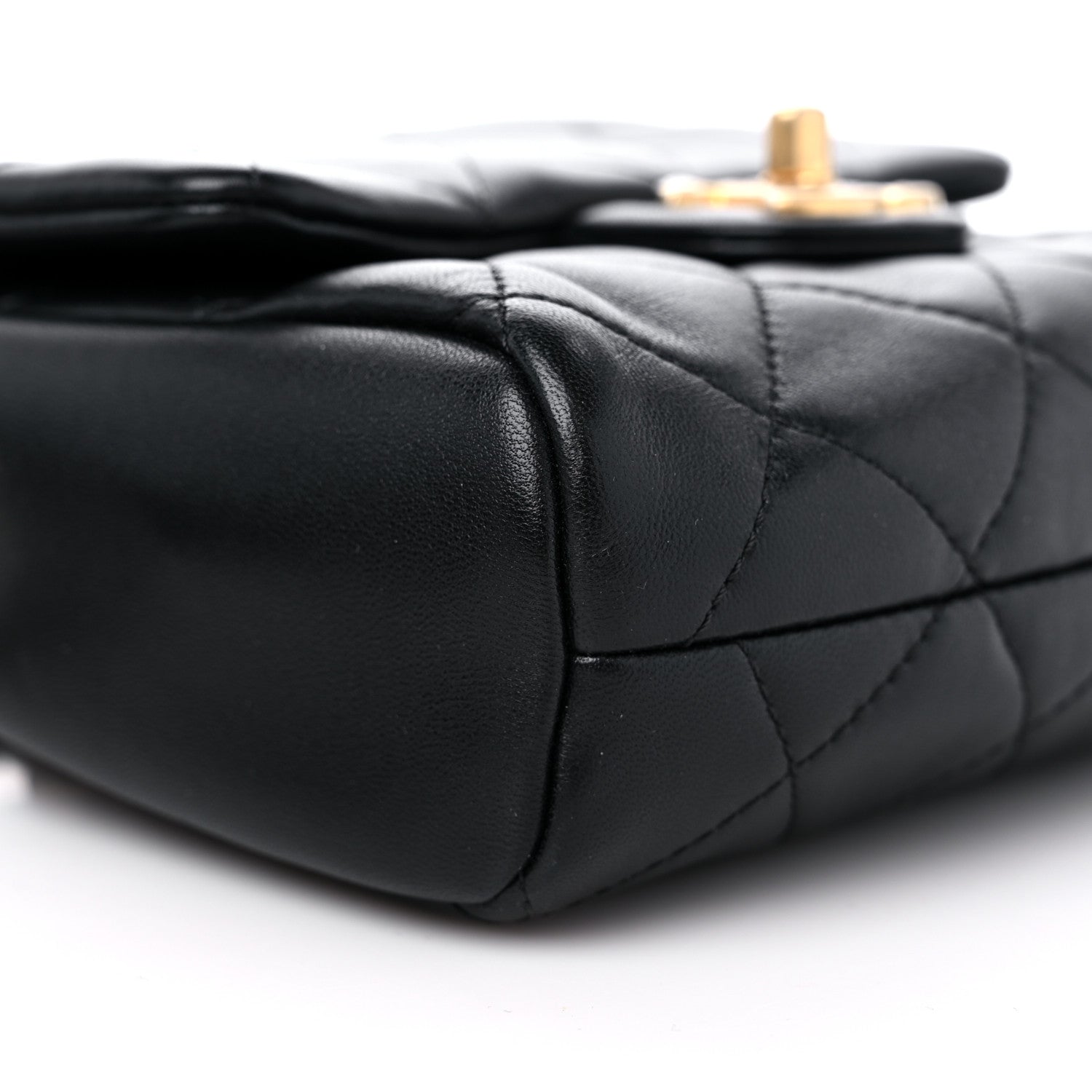 Chanel Lambskin Pearl Quilted Side Packs Black 11 of 12