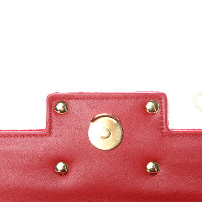 Gucci Velvet Crystal Square G Shoulder Bag Red 13 of 14