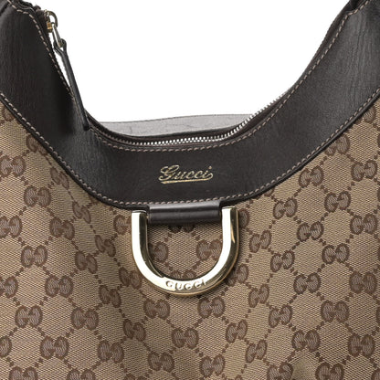 Gucci Monogram Medium D Gold Ring Hobo Dark Brown 8 of 18