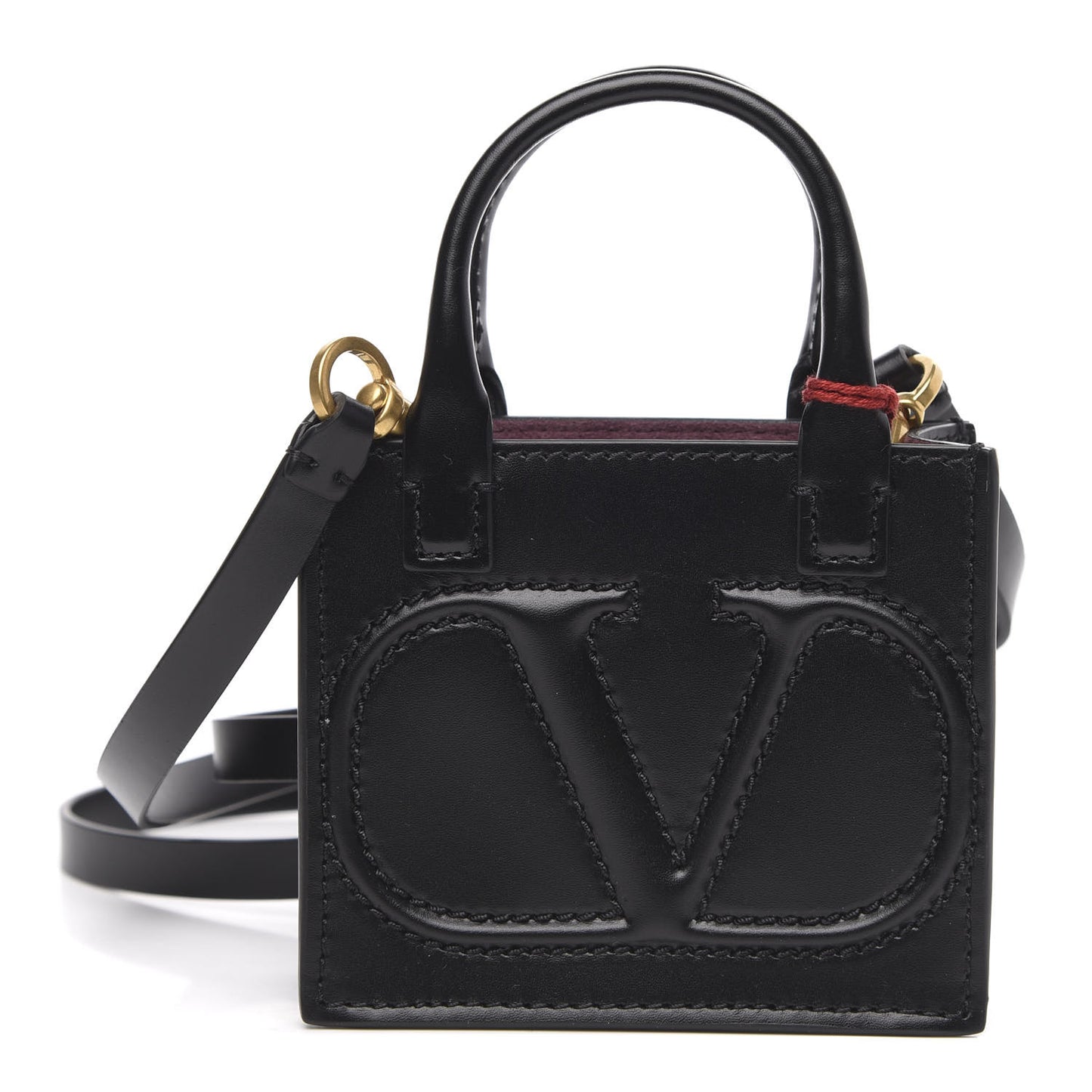 Calfskin VLogo Micro Walk Tote Black